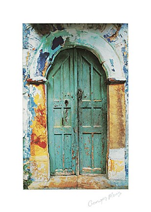 Framed Arched Doorway [black border] (13-3/4 x 19-1/2) Print