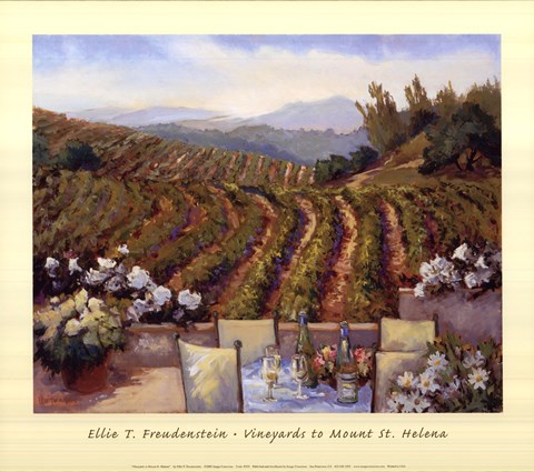 Framed Vineyards to Mount St. Helena Print