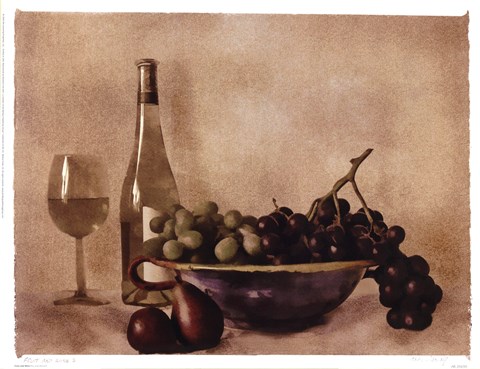 Framed Fruit And Wine I Print