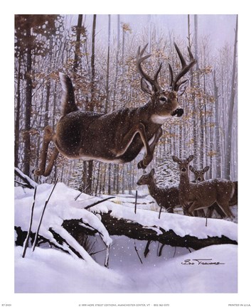 Framed Leaping Deer Print