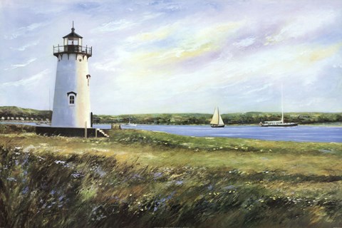 Framed Lighthouse Scene Print