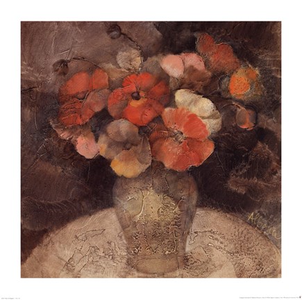Framed Vase of Poppies Print