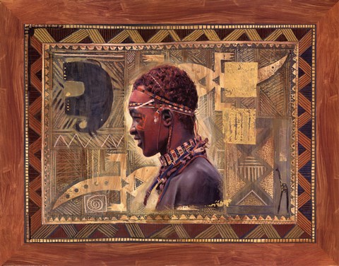 Framed African Warrior II Print