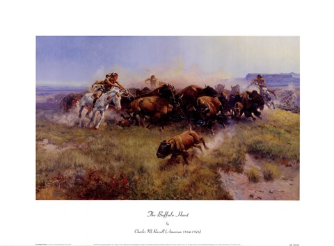 Framed Buffalo Hunt Print