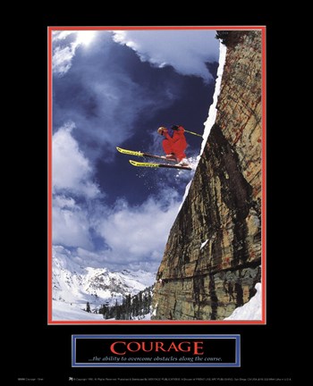 Framed Courage-Skier Print
