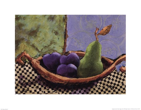 Framed Plums and Pears II Print