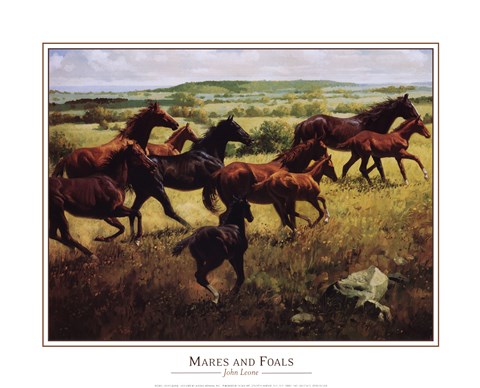 Framed Mares Foals Print