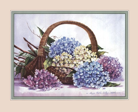 Framed Hydrangea Arrangement Print