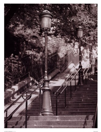 Framed Les Escaliers De Montmartre Print