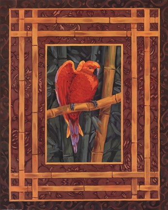 Framed Mandarin Love Bird Print