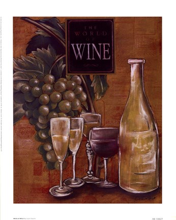 Framed World Of Wine II Print