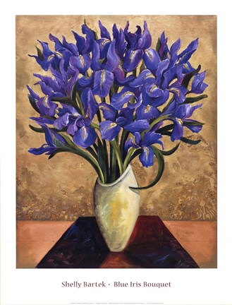 Framed Blue Iris Bouquet Print