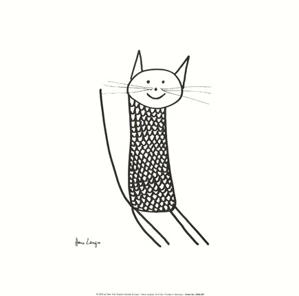 Framed Knit Cat Print