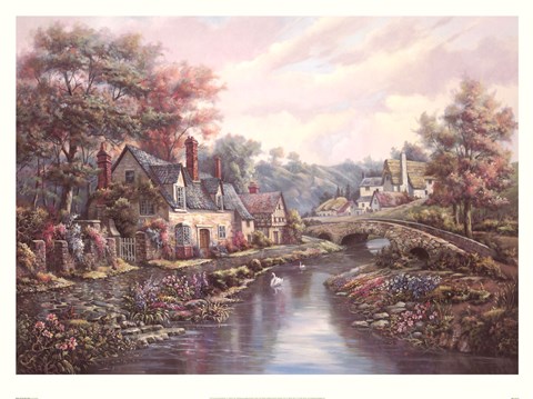 Framed Valley Of The River Beck Print
