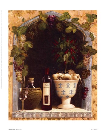 Framed Olive Oil and Wine Arch I Print