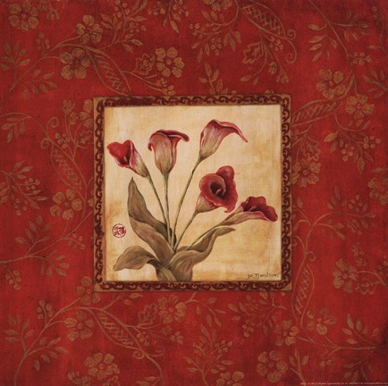 Framed Callas In Red Print