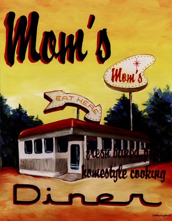 Framed Mom&#39;s Diner Print