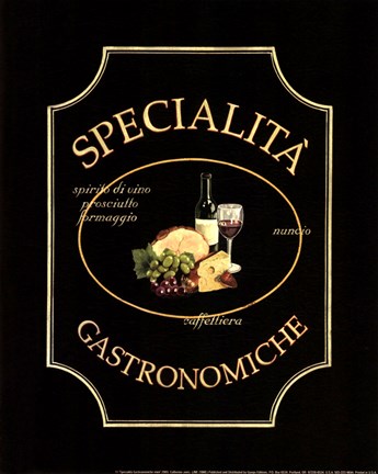 Framed Specialita Gastronomiche - Mini Print