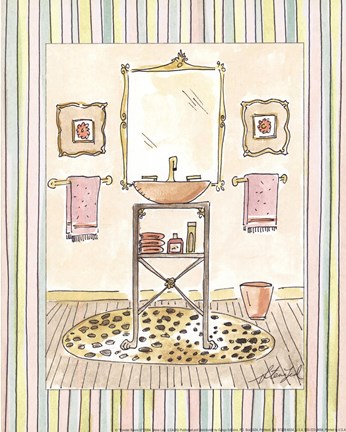 Framed Powder Room III Print