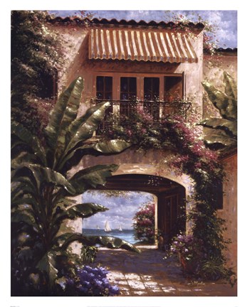 Framed Tropical Villa I Print