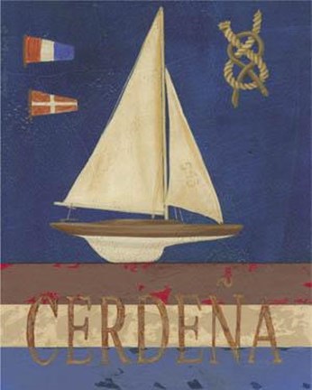 Framed Cerdena Sailboat Print