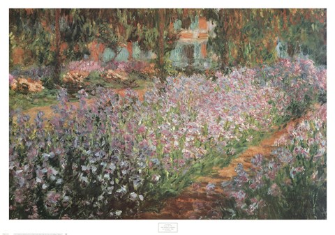 Framed Artist&#39;s Garden At Giverny, 1900 Print