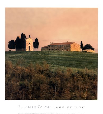 Framed Evening Light, Tuscany Print