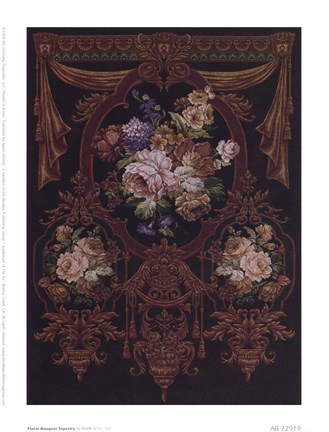 Framed Floral Bouquet Tapestry Print