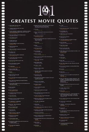 Framed 101 Greatest Movie Quotes Print