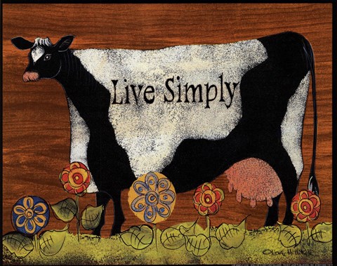 Framed Live Simply Cow Print
