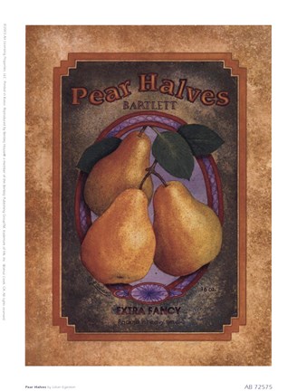 Framed Pear Halves Print