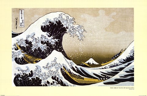 Framed Great Wave off Kanagawa, c.1830 Print