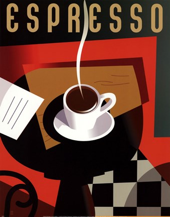 Framed Cubist Espresso Print