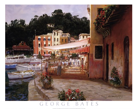 Framed Morning Stroll - Portofino Print