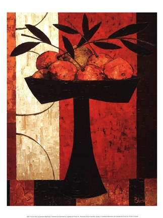 Framed Fruit on Silk Print