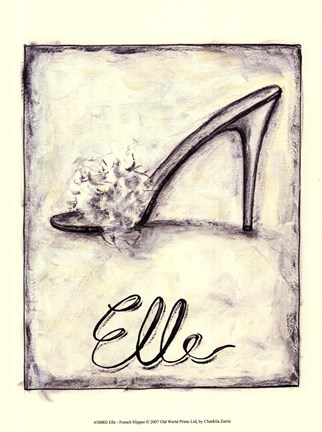 Framed Elle- French Slipper Print