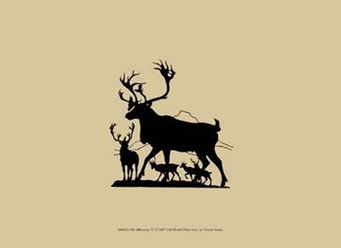Framed Elk Silhouette IV Print