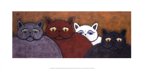 Framed Lounge Cats II Print