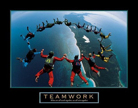 Framed Teamwork – Skydiving Print