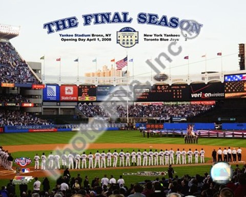 Framed Yankee Stadium 2008 Opening Day With Overlay &quot;The Final Season&quot; Print