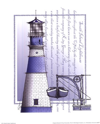 Framed South Island Lighthouse Print