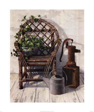 Framed Bentwood Chair and Pump Print