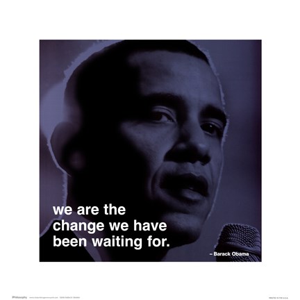 Framed Barack Obama - iPhilosophy - Change Print
