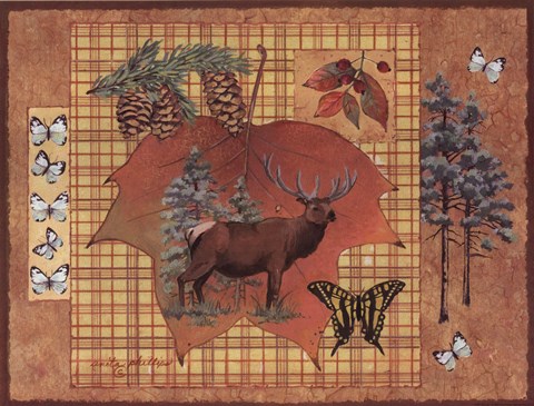 Framed Elk Leaf Print