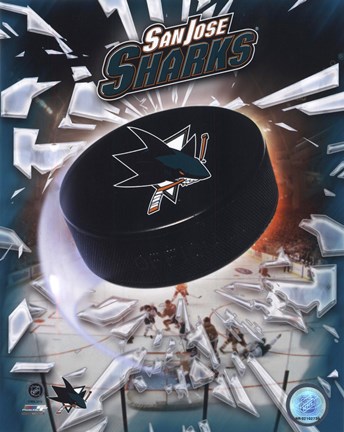 Framed 2008 San Jose Sharks Team Logo Print