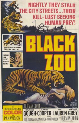 Framed Black Zoo Print