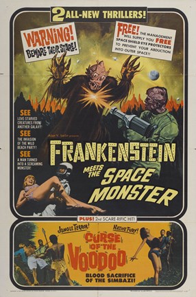 Framed Frankenstein Meets the Space Monster Print