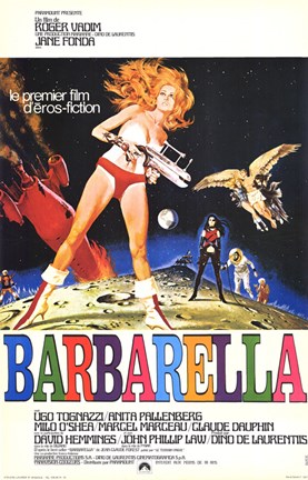 Framed Barbarella Bright Colors Print