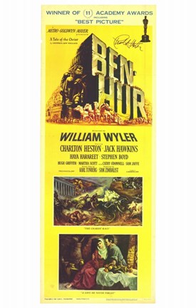 Framed Ben Hur Yellow Tall Print