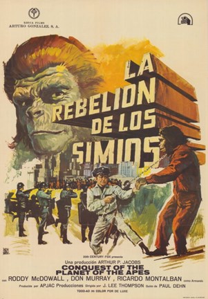 Framed Conquest of the Planet of the Apes Spanish Print